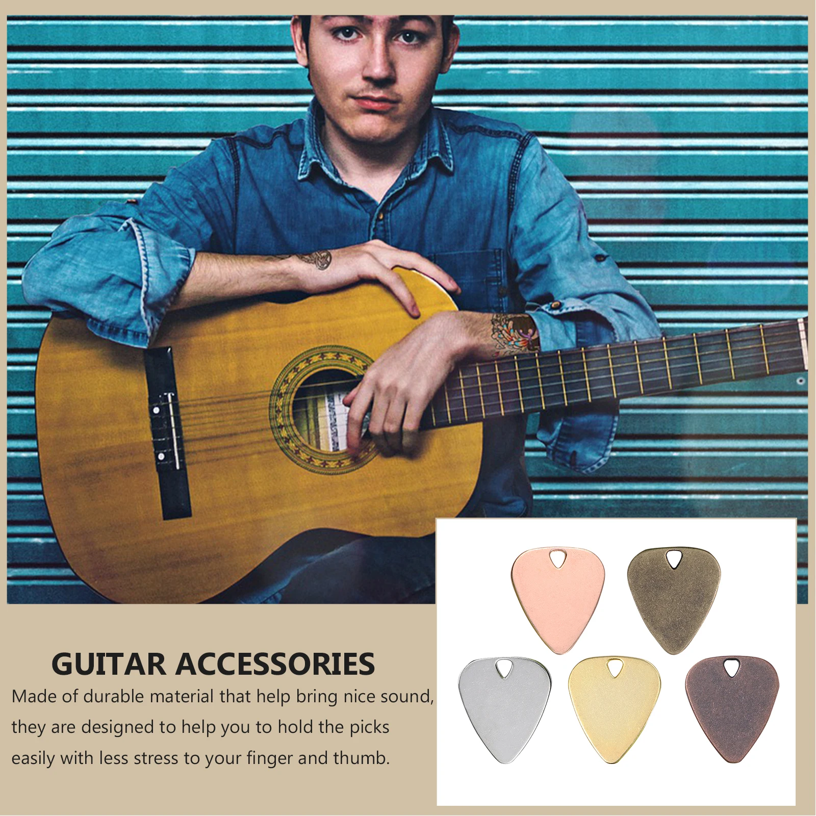 

20 Pcs Metal Guitar Picks Electric Alloy Lightweight for Acoustic Guitar Accessories Plectrum Necklace