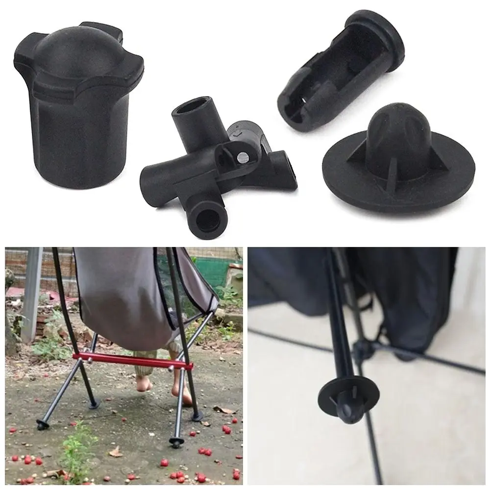 1Set Camping Chair Accessories Moon Chair Leg Covers Anti-slip Wear-resistant Leg Protectors Plug Connector Removable