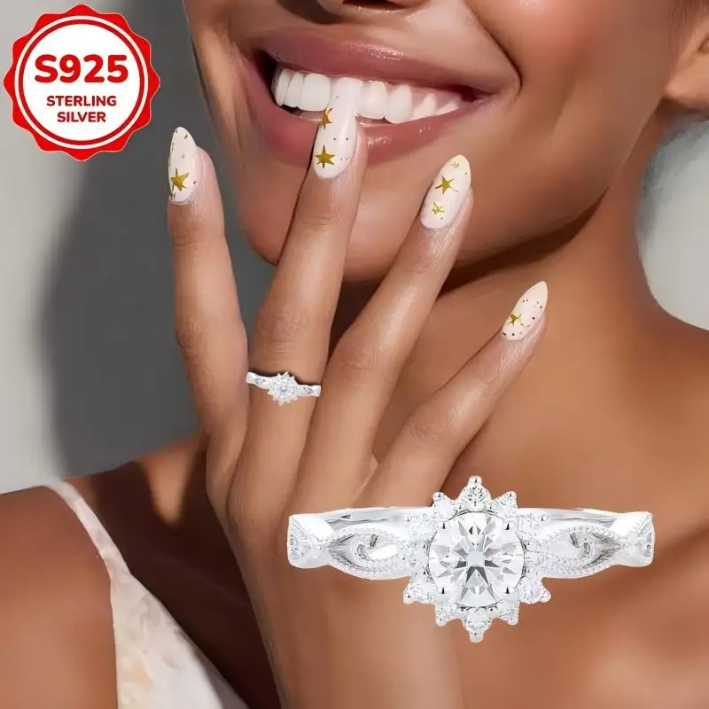 Anillo de Plata 925 con Diseño de Hada de las Nieves, Ideal para Festivales, Bodas, Banquetes y Fiestas, Regalo Ideal para Propuestas de Matrimonio y San Valentín.
