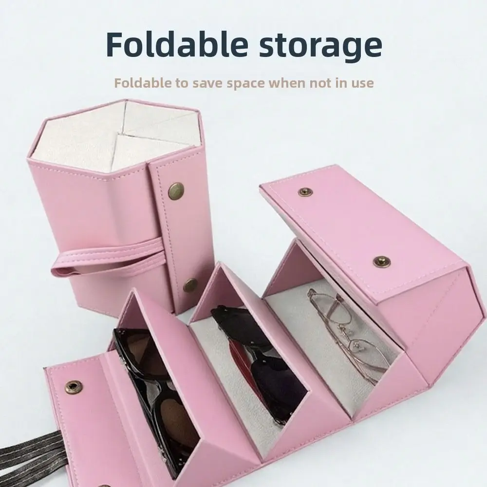 2/3/4/5/6 Slots Glasses Organizer Compact Design Hard Shell Storage Box Folding Multi-slot Eyeglasses Storage Case Display