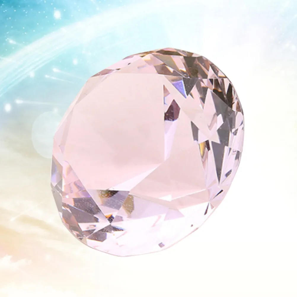 

2Pcs 60Mm Pink Diamond Decor Artificial Crystal Faux Diamond Ornament for Wedding Home Party Romantic Atmosphere Decoration