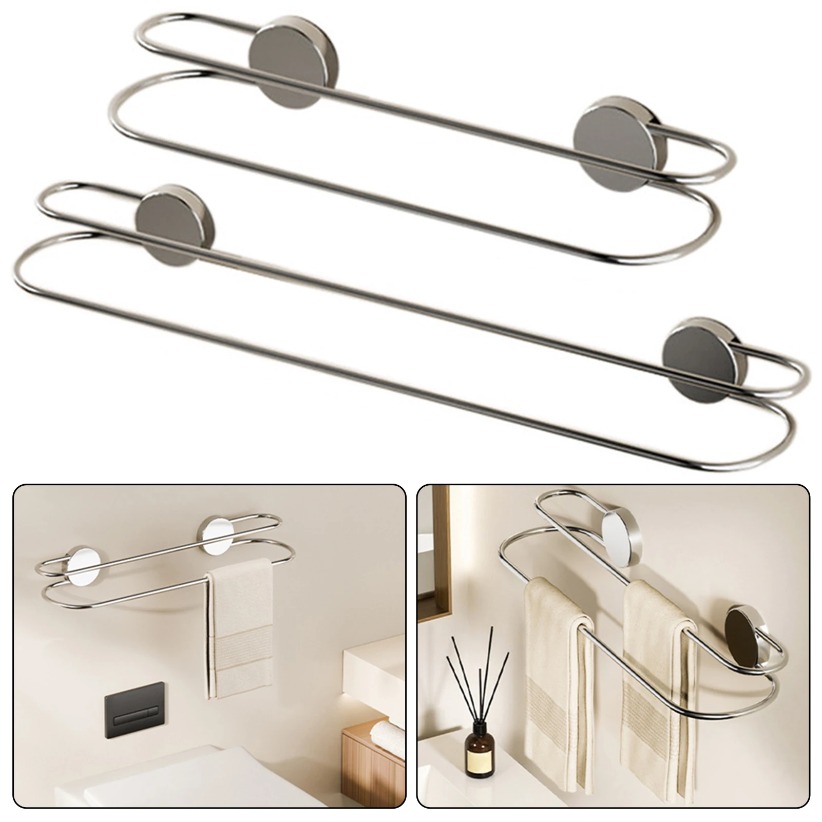 stainless-steel-double-bar-bath-towel-holder-wall-mount-versatile-space-saving-organiser-for-wet-dry-towels