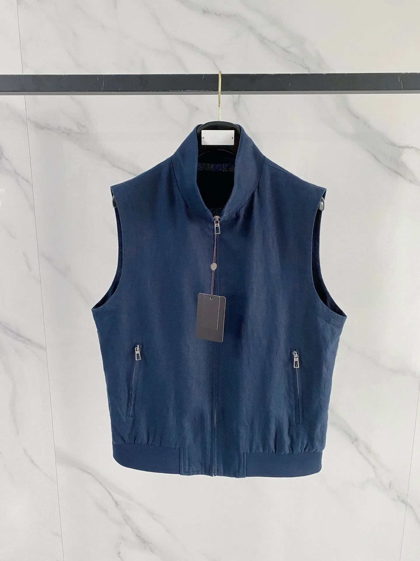 

Мужской повседневный жилет-куртка из шелкового льна с воротником-стойкой в стиле old money для ранней весны