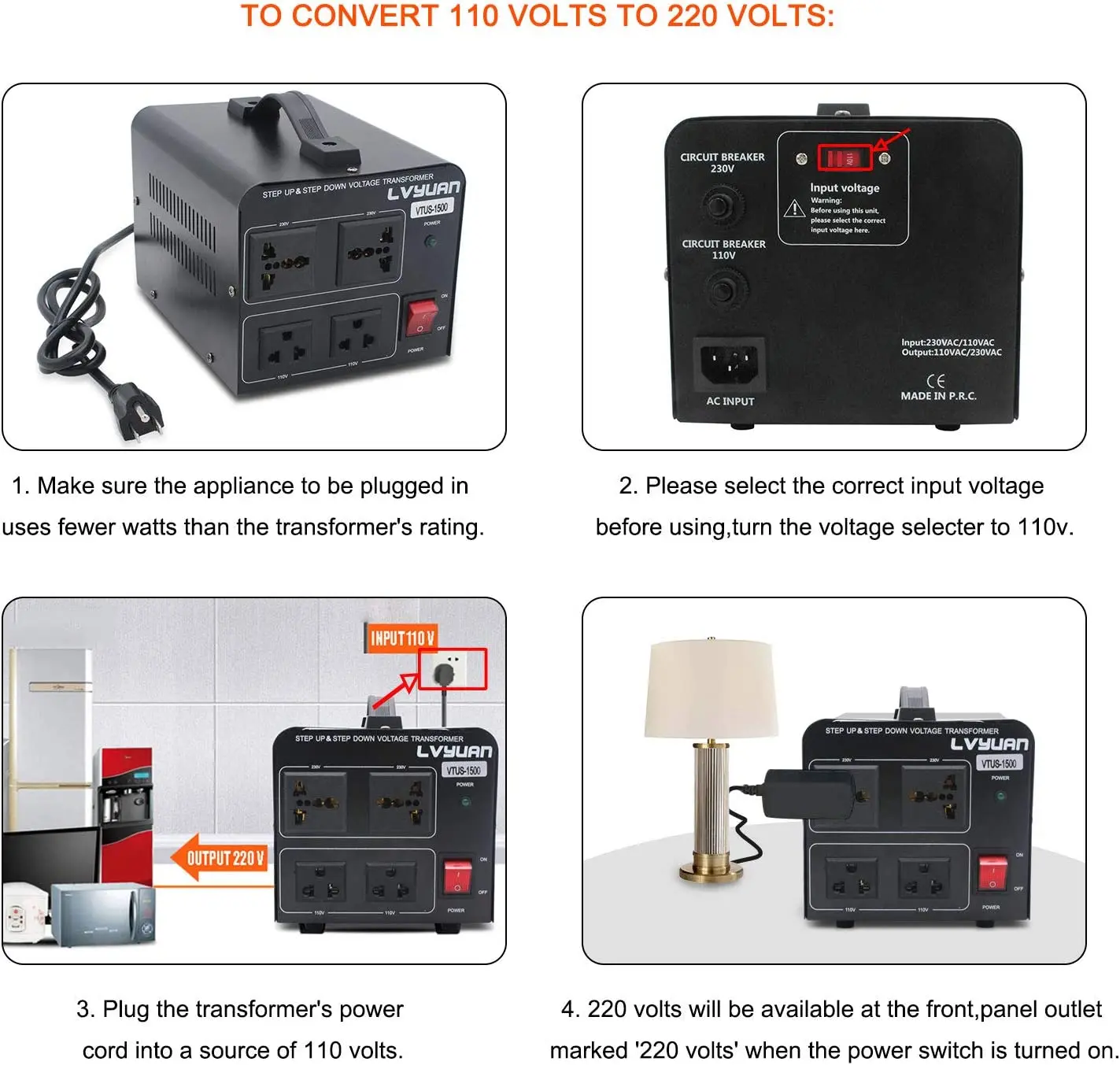 2000W 110V-220V voltage transformer power supply adapter voltage changer EU/Universal/UK socket