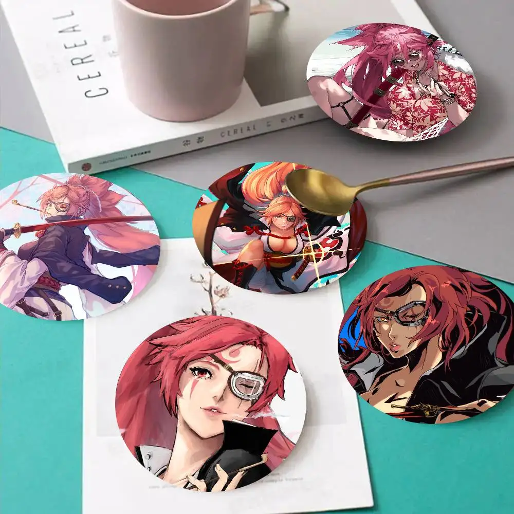 Baiken Fighting Game G-Guilty Gear Coaster Non-Slip Heat-Resistant Fun Dining Table Decoration Cafe Restaurant Gifts
