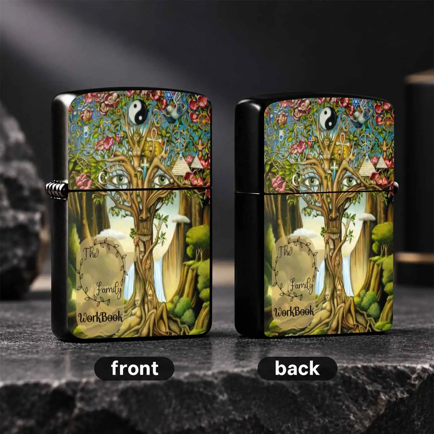 Creative Surreal Tree Of Life Lighter Retro Fantasy Art Pattern Multi Cultural Symbol Decor Portable Versatile Accessory For Camping Daily Use Gifting Home Ambience Boost A Humorous And Interesting Lighter