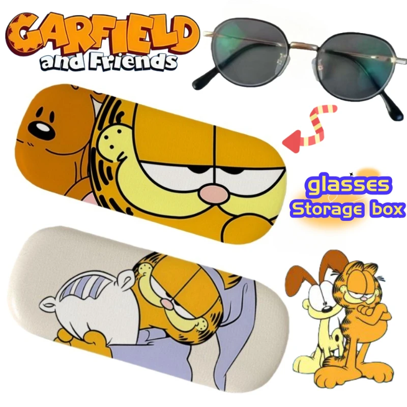 Estuche para Gafas con Diseño de Personajes Animados de Garfield, Odie, Pooky, Jon, Abackel y Nemo, Estuche Portátil para Guardar Gafas de Sol
