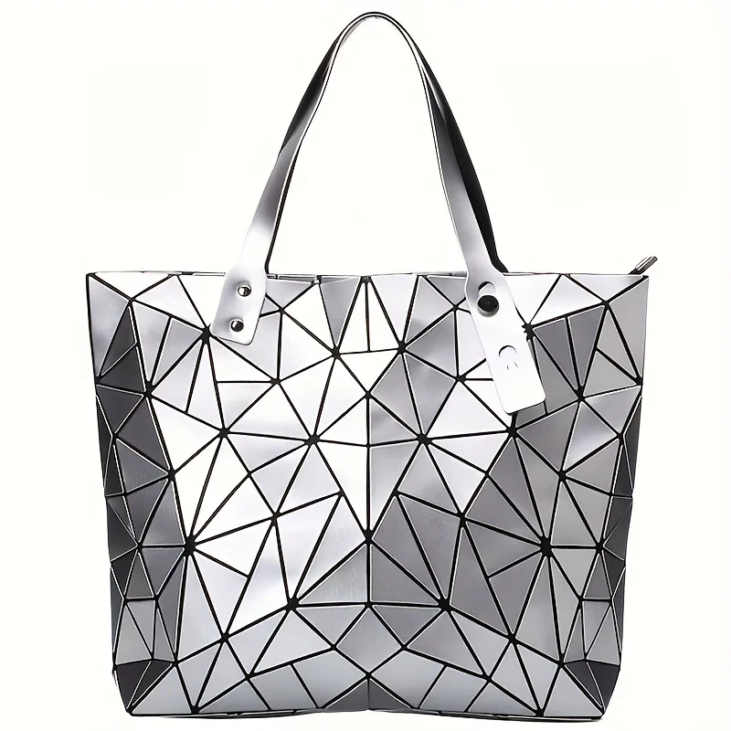 

Women Geometric Handbag Bag 2025 New Female Tote Shoulder Bag Luxury Handbags Woman Designer Diamond Hologram Top-Handle Bag