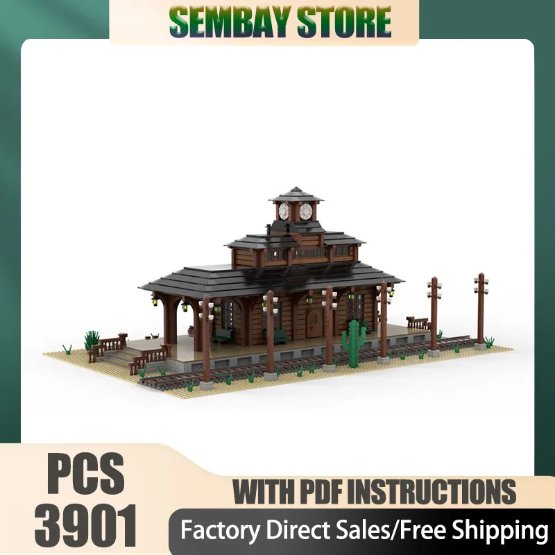 

Конструктор-модуль для сборки инженерной техники: Железнодорожная станция в западном стиле, технологические блоки, рождественский подарок, игрушка для самостоятельной сборки