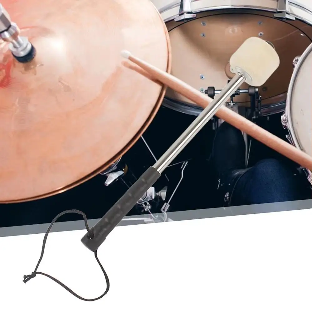 Professional Marching Bass Drum Stick Mallet Musical Instrument Accessories with Hanging Rope Timpani Metal Drum Sticks