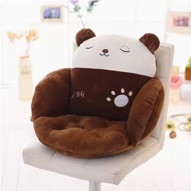 Office Chair Mat Autumn Winter One-piece Student Stool Cushion Cartoon Cute Plush Seat Cushion Soft Thicken Backrest Cushions