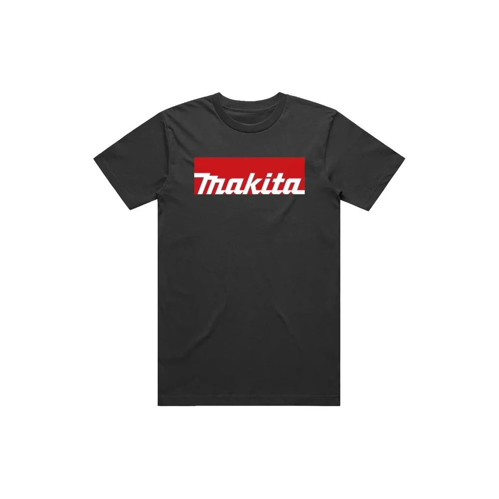 2026 Men Industrial Workwear Rectangle Block Graphic T Shirt Cotton Short Sleeve Mechanic Technician Heavy Duty Casual Tops
