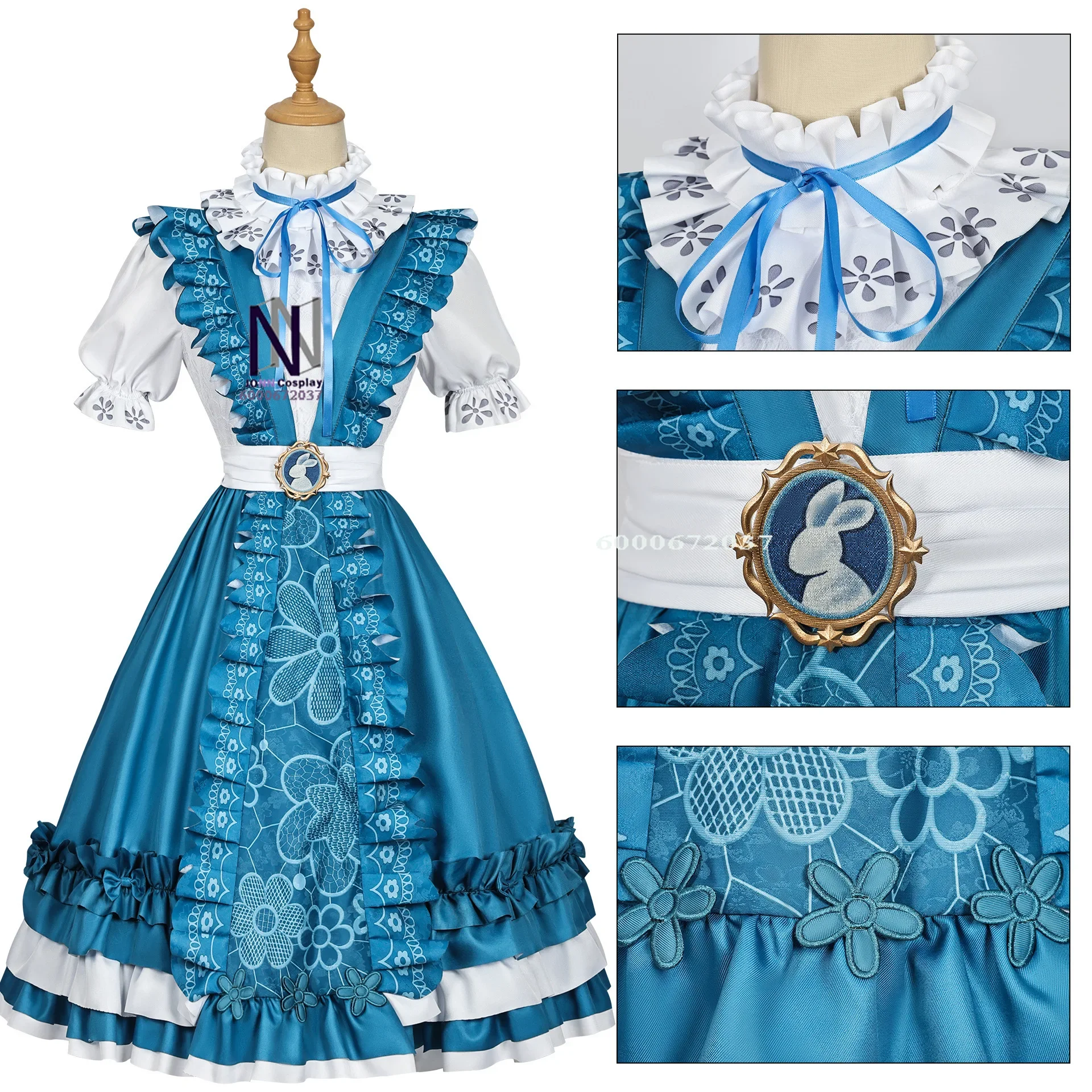 

Anime Clothes Blue Cute Dress Christmas Halloween Love Live Comic Con Full Sets Game Identity V Reporter Alice Cosplay Costume
