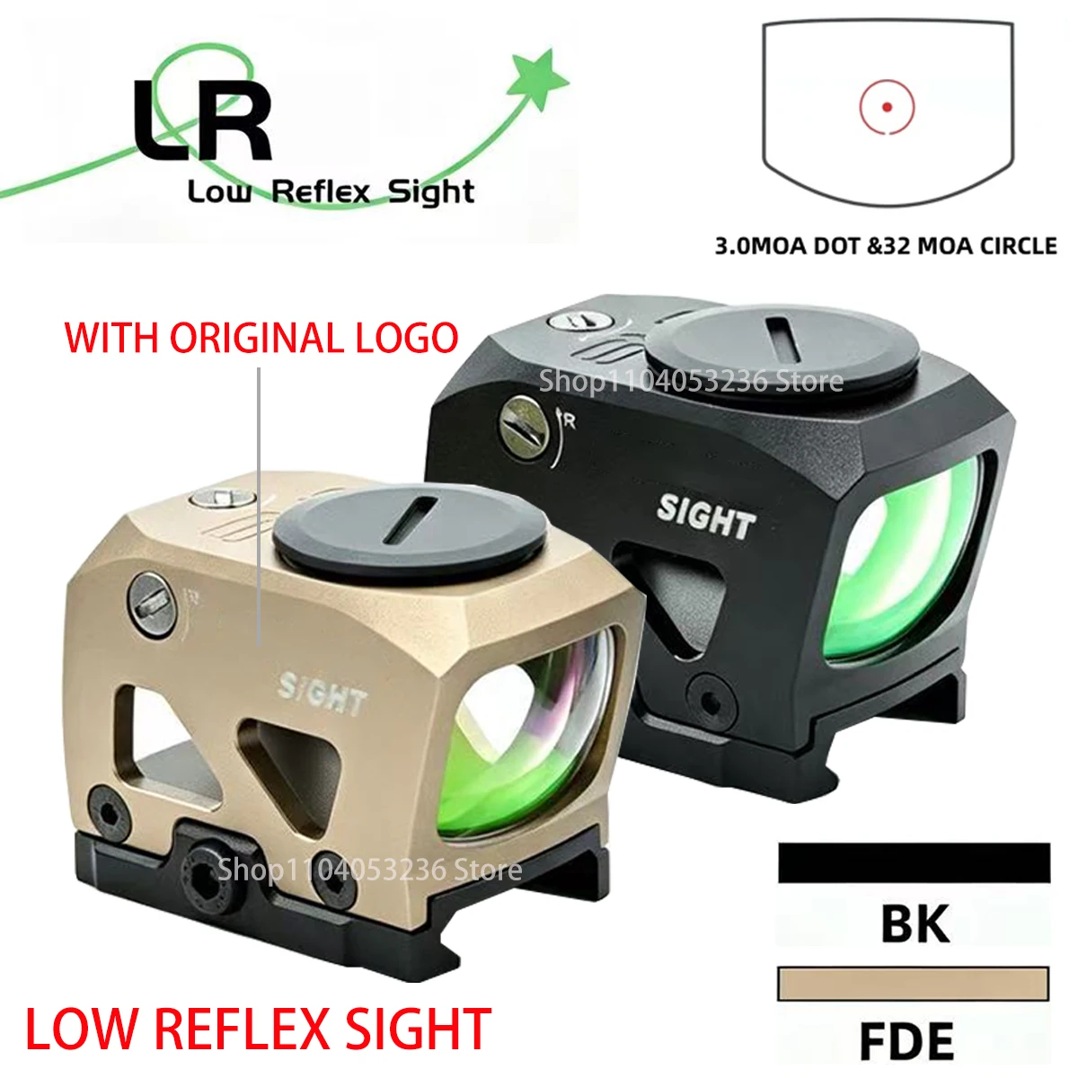 NEW LRS Low Reflex Sight 3MOA Circle Dot Reverse Reflex Red Dot Optic with 20MM Picatinny Mount for Rifle Scope Hunting Shooting