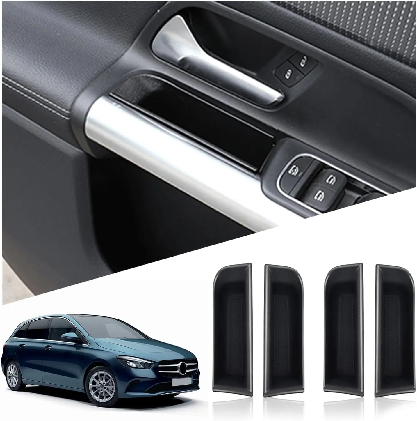 

For Mercedes Benz B GLB Class W247 X247 2019 2020 2021 2022 2023 2024 Car Interior Door Armrest Glove Box Organizer Storage Box