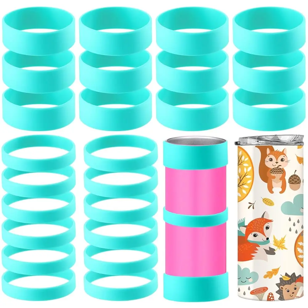 

24 силиконовых кольца для сублимационных кружек, 2 размера, эластичные, термостойкие, толстые, резиновые держатели для стаканов