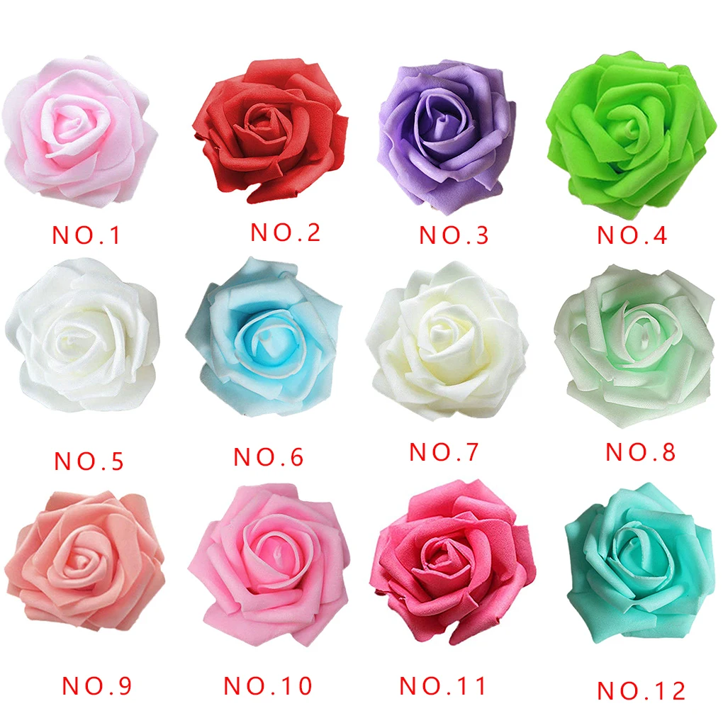 50Pcs 6-7cm Foam Rose Artificial Flower Bouquet Wedding Party Bouquet DIY Decoration Weddings Beautiful Artificial Rose Flowers