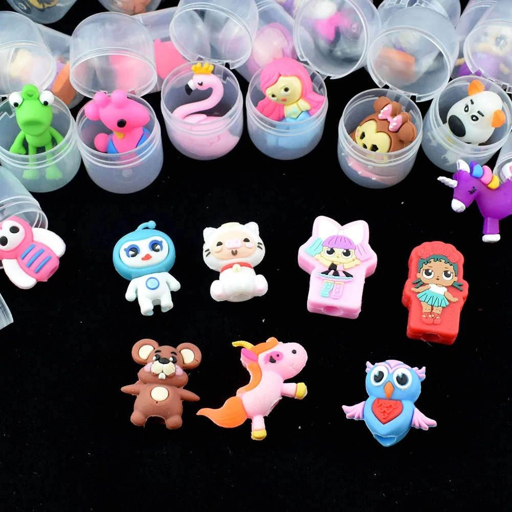 6Pcs/lot 32mm Transparent Capsule Ball Mini Little Animal Toys Gift Capsule Toys For Vending Machine kids Surprised Small Gift