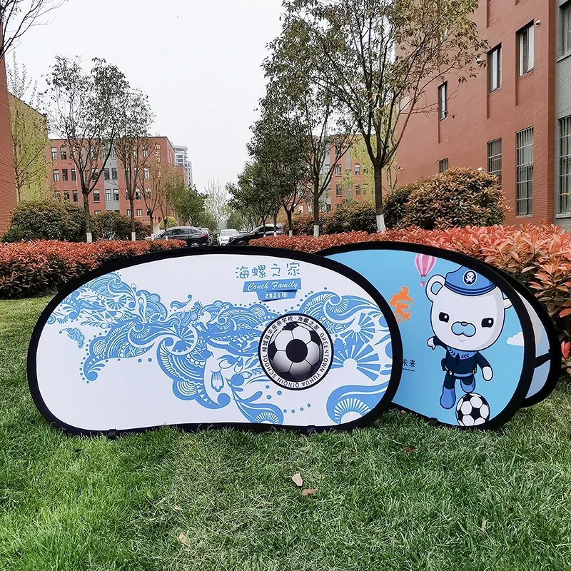 Pop Up Banner Free Design Custom Printing Display Outdoor Advertising Oval Vertical Bean-Shape A Frame Sports Promotion