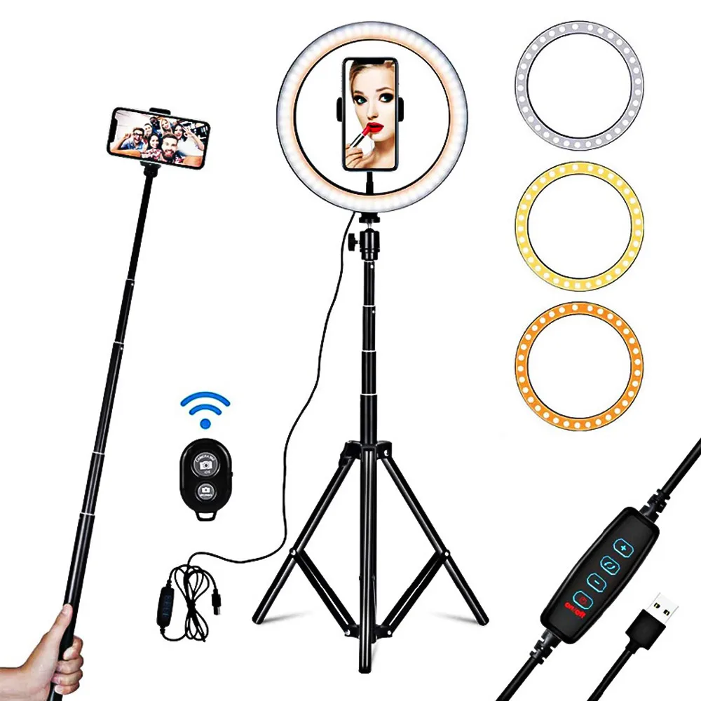 10inch/26cm Fill Light Ring Light Supplementary Light LED Light Folding Fill Light for Photography Live Stream Makeup