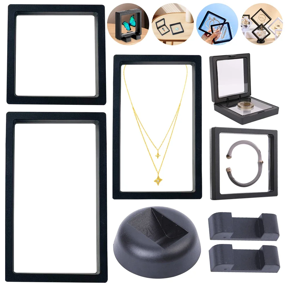 

3D Floating Frame Display Holder Acrylic Jewellery Stone Presentation Case Creative for Antique Challenge Coins Medals Jewelry