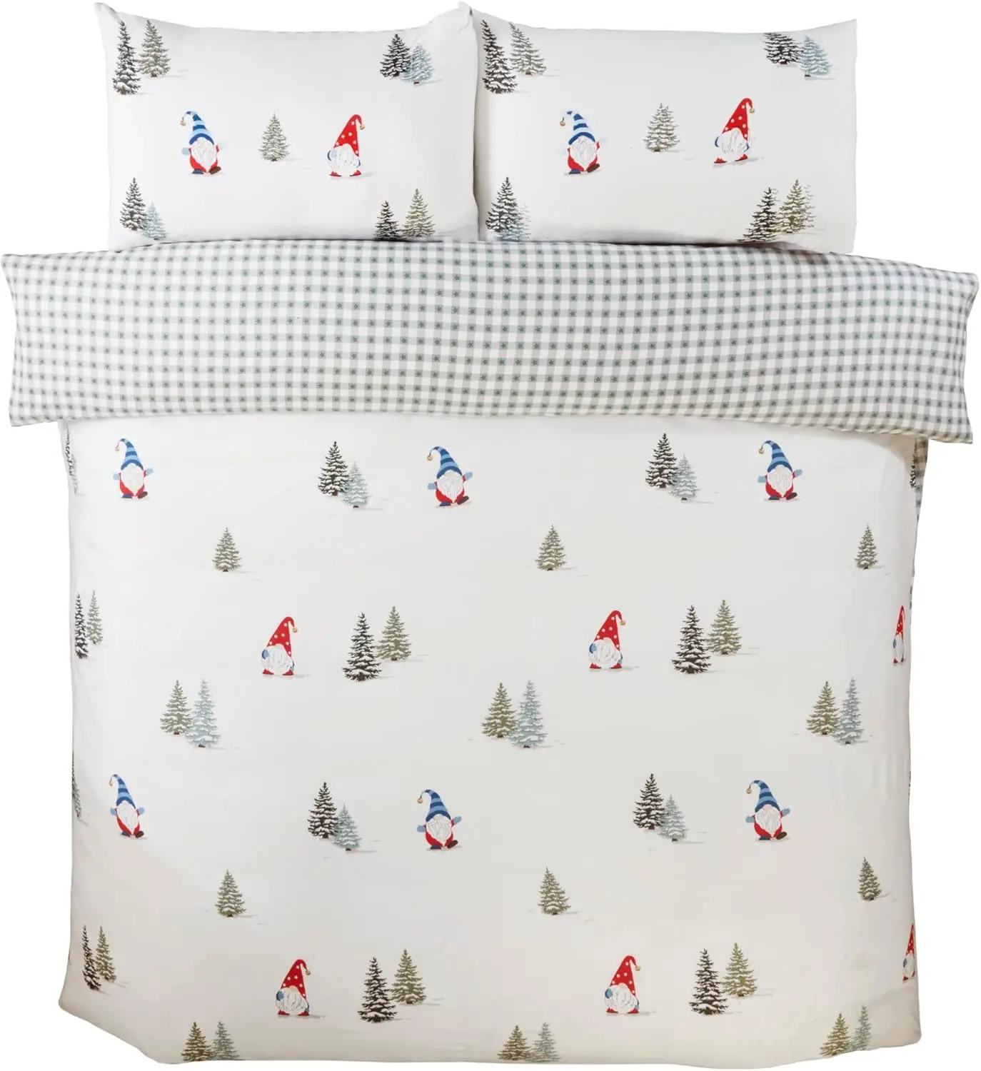 Home Christmas Bedding Set Winter Gonks Microfibre Duvet Cover Set Single Multi Bedding Set,King Size 220x230cm