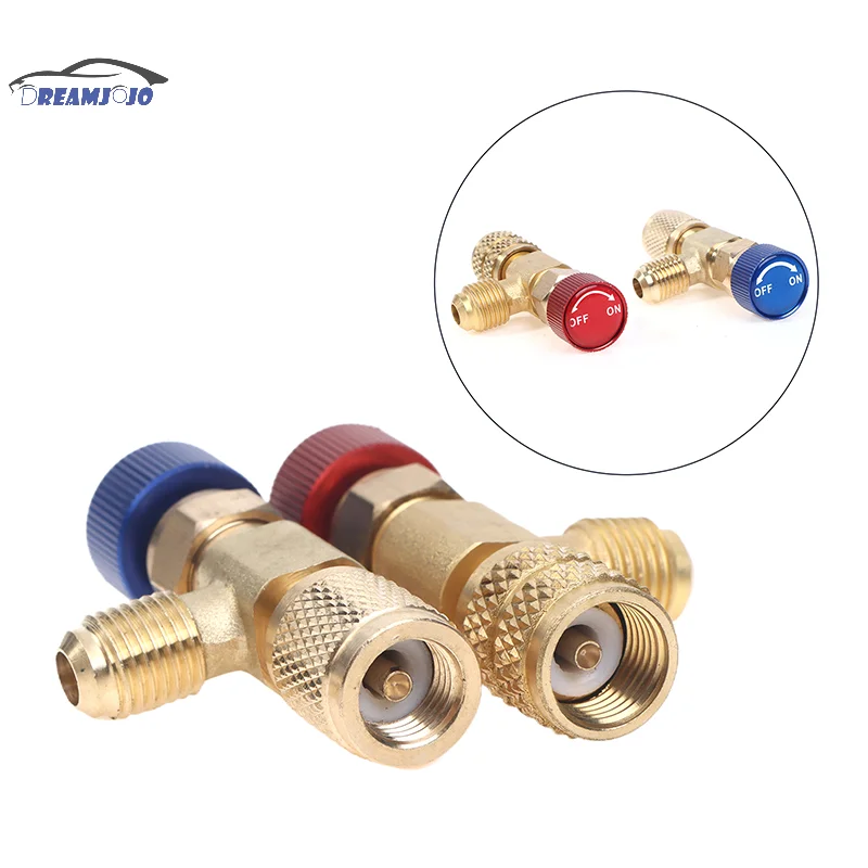 Air Conditioning Safety Valve Adapter Fitting Refrigeration Charging Copper Adapter For R410A R22 Refrigeration Tool