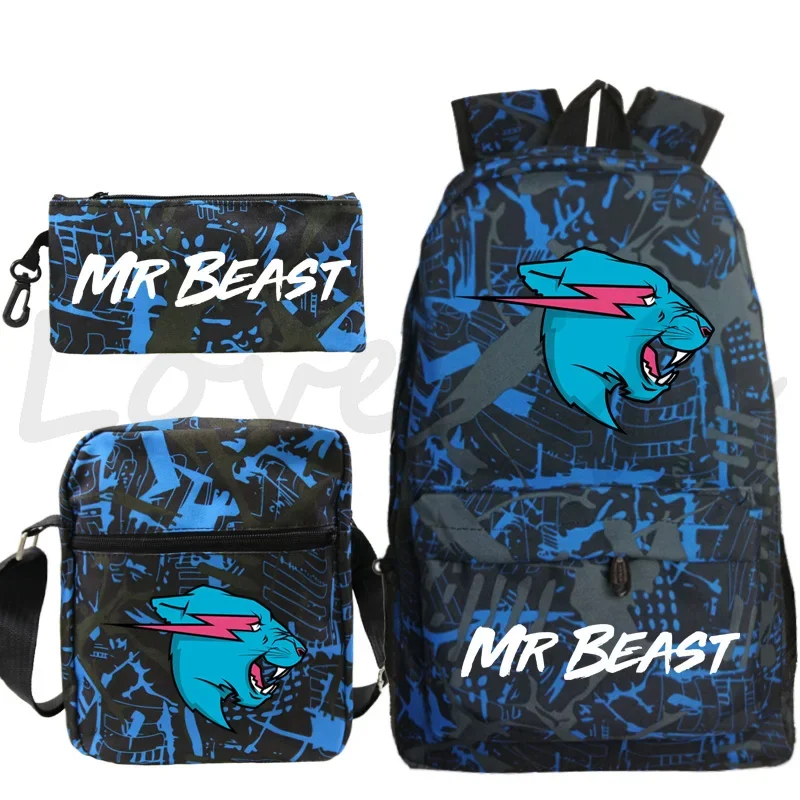 Lightning Animal Backpack 3pcs/set School Bags Shoulder Bag Pen Bag Students Boy Girl Bookbag  Knapsack Casual schoolbag