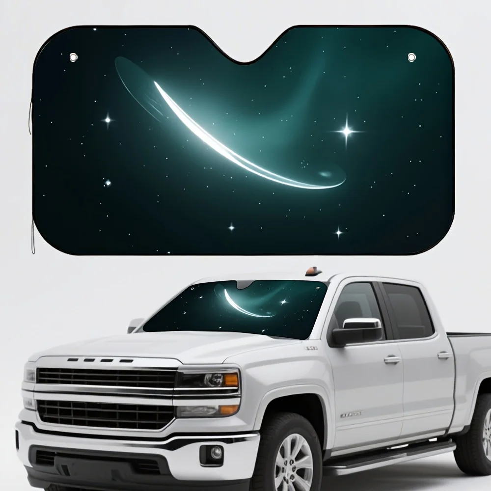 1pc Celestial Comet Car Sun Visor - Fit For All Vehicles, Easy Installation, Starry Night Sky Design With Comet & Sparkling Star