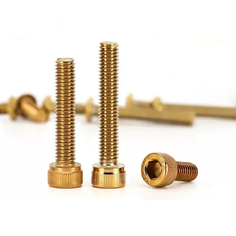 304 SS Titanium Gold Plated Hex Socket Cup Bolt Corrosion Resistant High Strength for Motorcycle Modification M4 M10