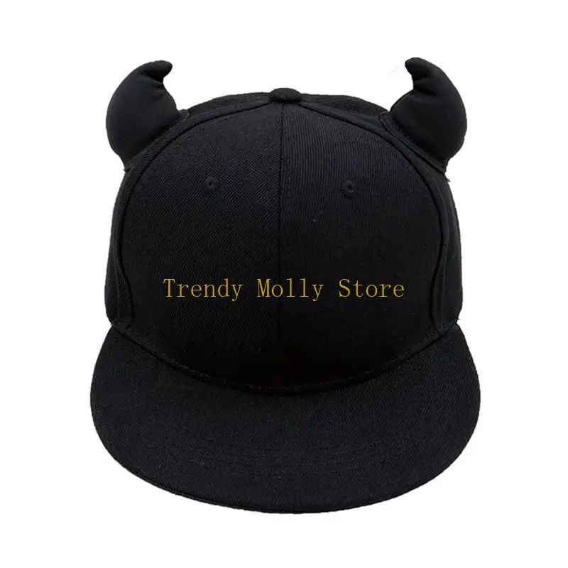 N5kb هالوين الشيطان قرن البيسبول قبعة للجنسين للبالغين المشي لمسافات طويلة صيد البيسبول قبعة البيسبول