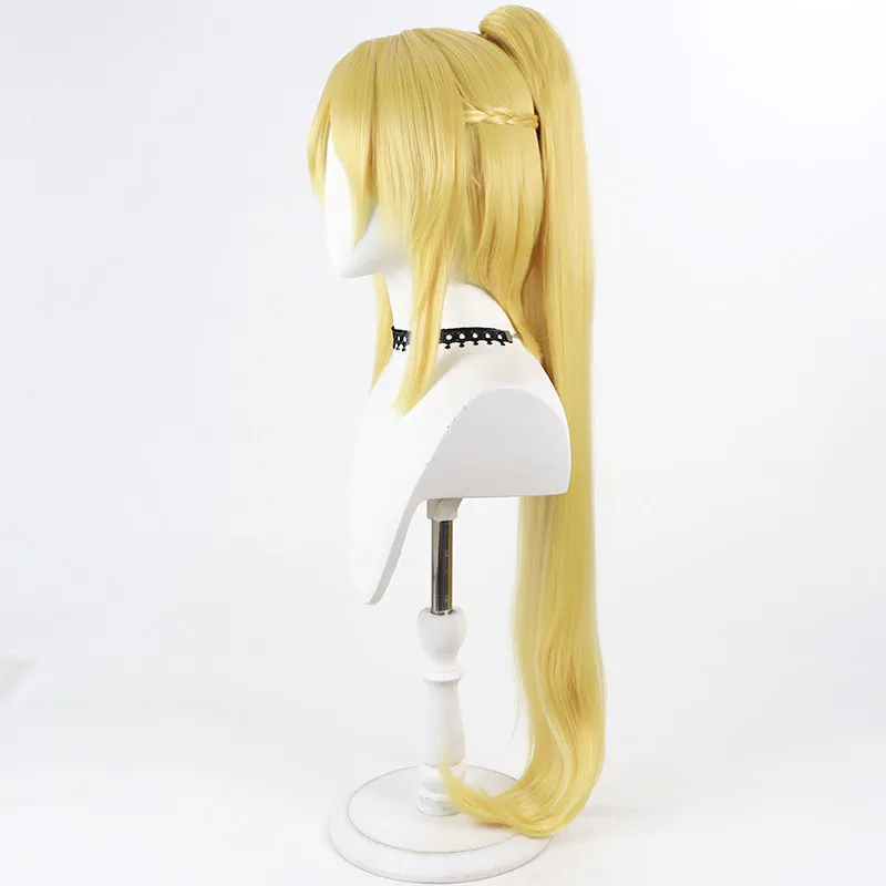 Lena Cosplay Wig Hazure Skill Kinomi Master Blonde Ponytail Heat Resistant Synthetic Hair Halloween Party Role Play Carnival
