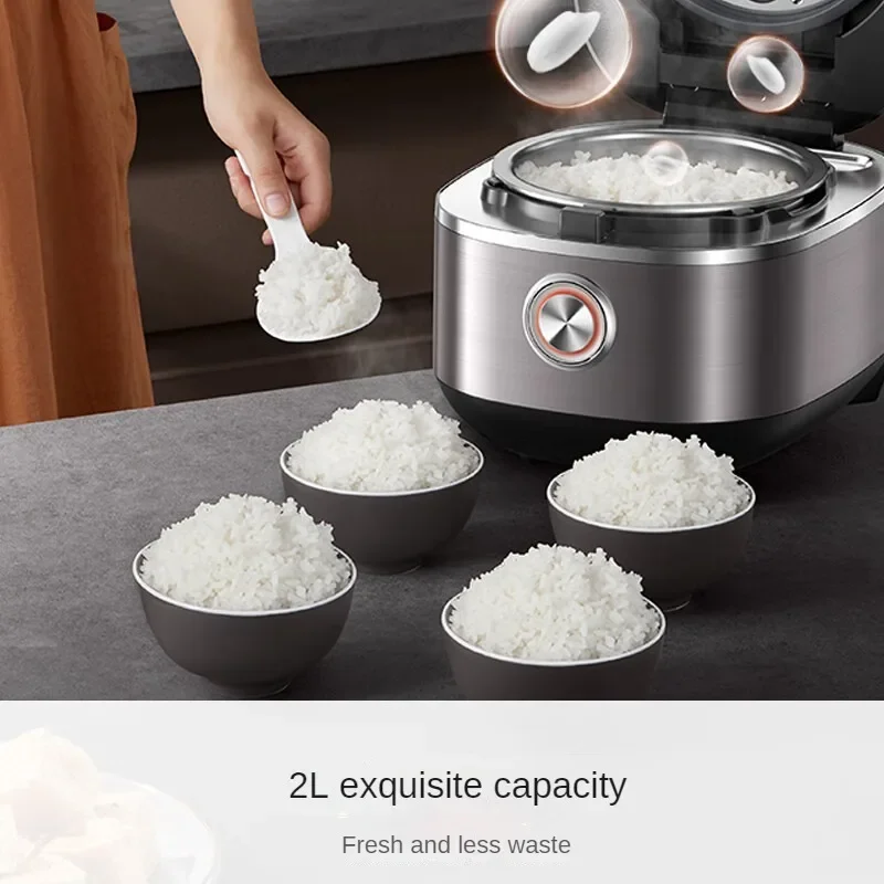 2L Rice Cooker with IH Electromagnetic Top and Bottom Heating 316L Steel Pot Non-Stick Coating 20N7 220V