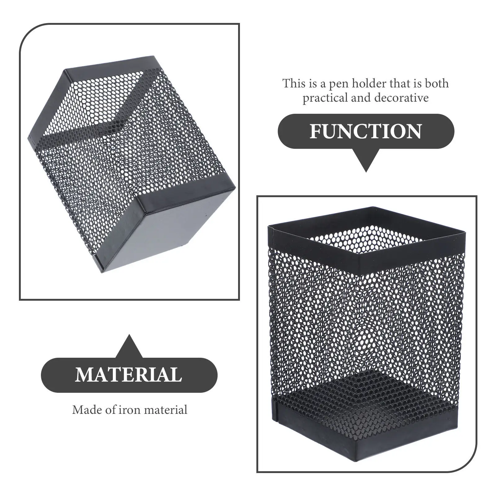 Metal Mesh Pen Holder Large Capacity Pen Bucket Sturdy Desktop Organizer Office Supplies Storage Home School Desk Container