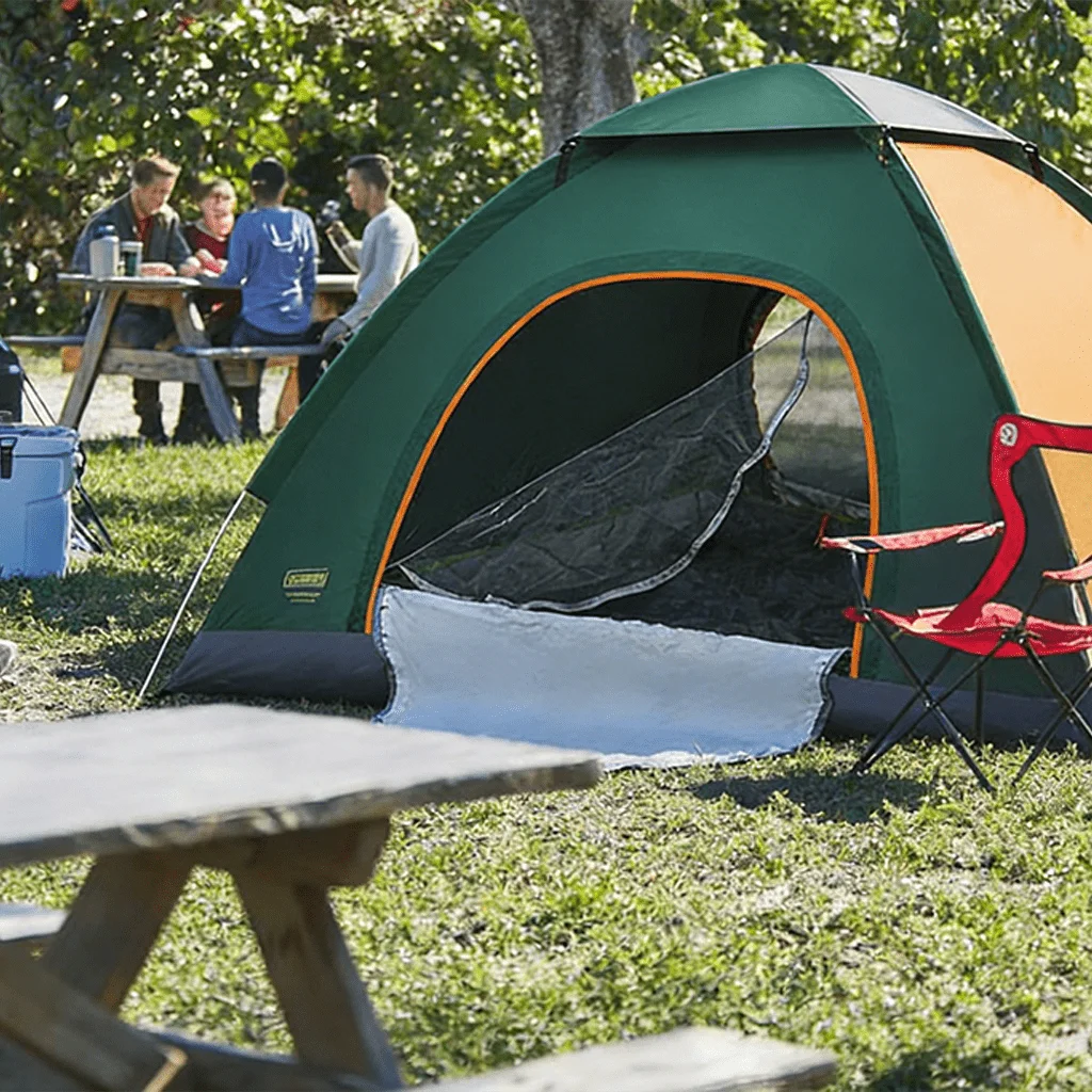 

Мгновенно раскладываемая палатка для кемпинга - простая и быстрая установка, водонепроницаемое портативное уличное укрытие для семейного отдыха, походов и пляжа, оранжево-зеленого цвета