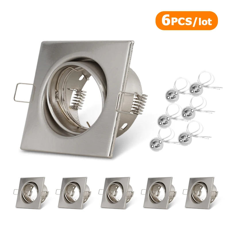 Vierkante LED Verzonken Plafondlamp Fitting Armatuur voor Spot light Verstelbare Frame MR16 GU10 Lamp Armatuur Downlight Houder