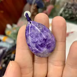 Drop Shape Natural Charoite Stone Pendant Gemstone Necklace Pendants DIY Jewelry For Woman For Gift Wholesale !