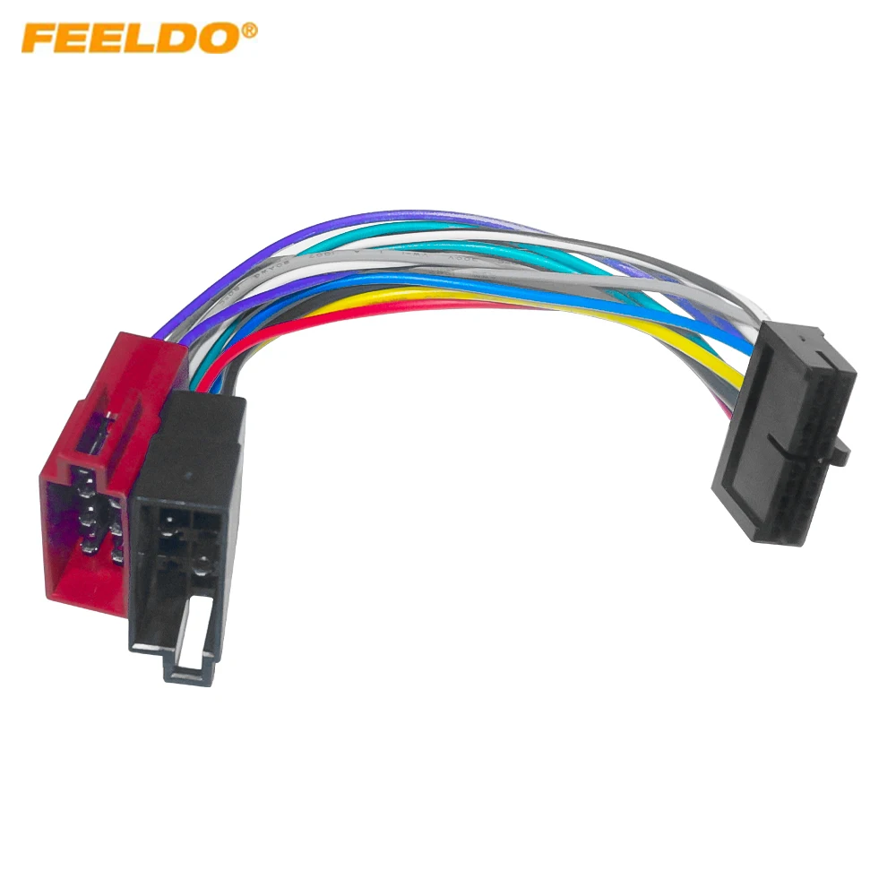 

FEELDO Universal Auto Stereo Conversion Plug Wire Adapter 20Pins To 2-Head ISO Radio Wiring Harness Original Head Units Cable