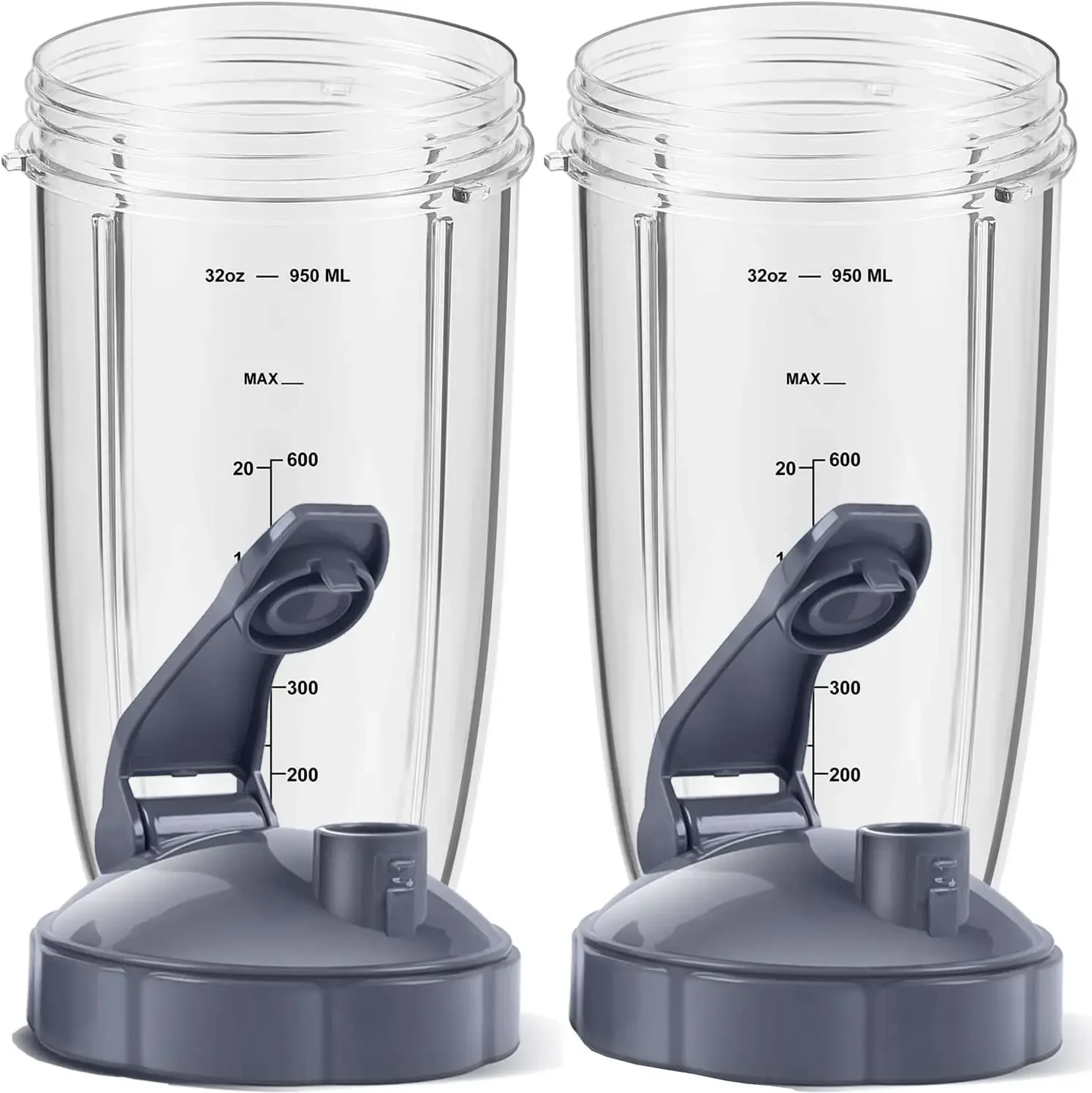 Replacement Parts 32oz Cups with Flip-Top To-Go-Lid and Rubber Gaskets Compatible with NutriBullet 900w Blender Accessory