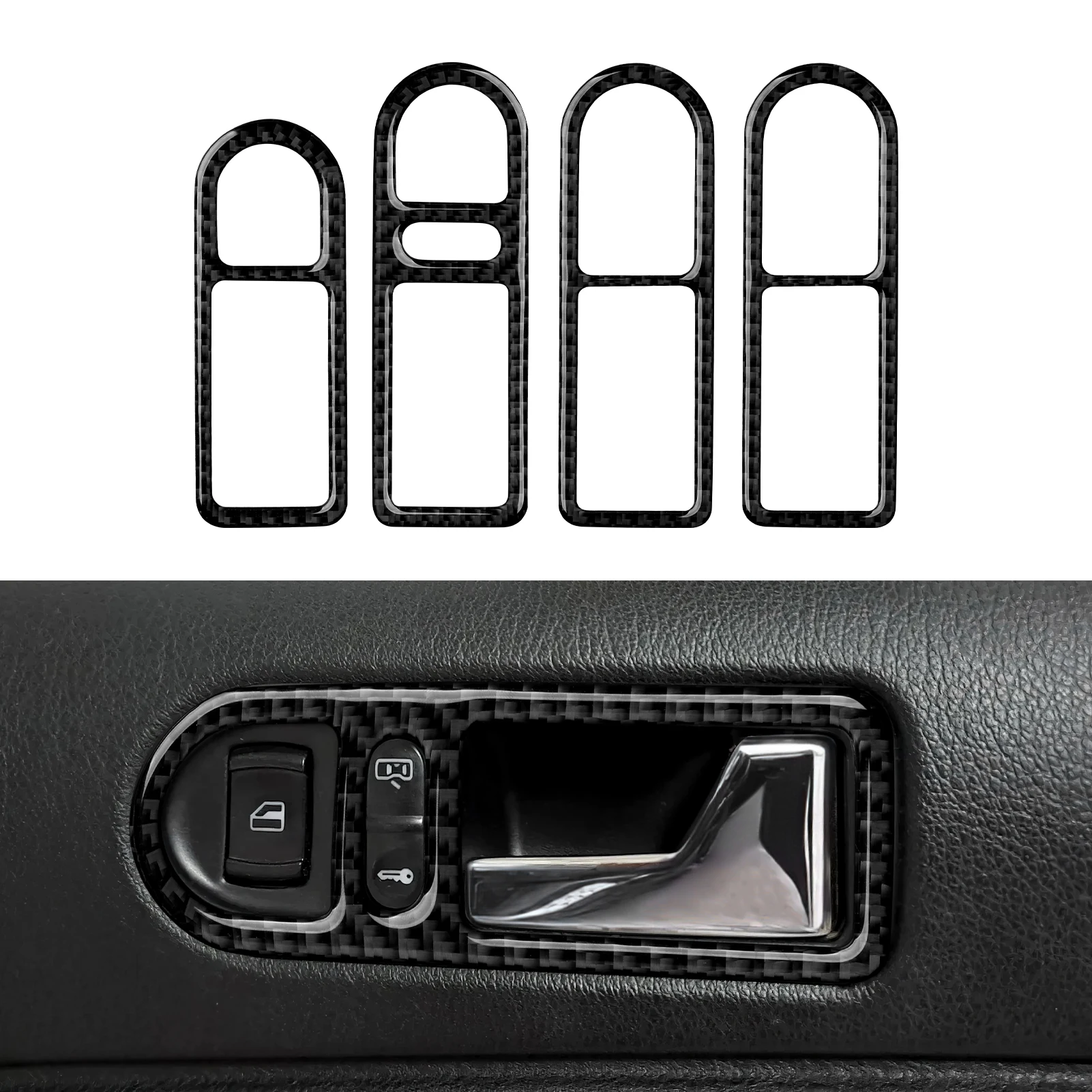 For VW Jetta A4 Bora Golf IV MK4 R32 GTI Variant (1997-2005) Trim, Car Inner Door Bowl Panel, Carbon Fiber Interior Sticker - view 5