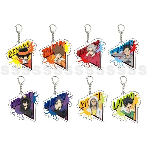 Anime Tsuna Mukuro Ryohei Gokudera Hibari Yamamoto Squalo Acrylic Keyring Doll Keychain Pendant for Gift