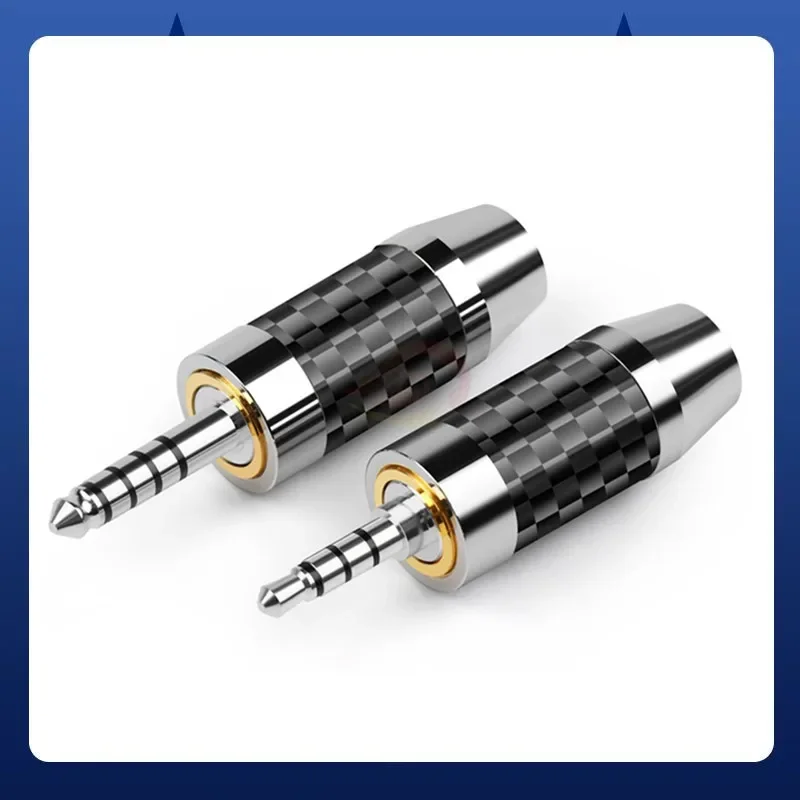 Jack 2.5/3.5/4.4mm 6.35mm powlekane rodem wtyczka gniazda słuchawkoego 9mm włókna węglowego Hifi 3.5mm przewód słuchawek złącza AUX Adapter Audio