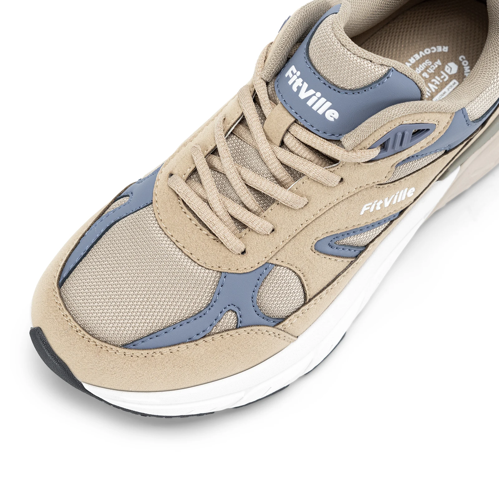 Fitville Walkingschuhe Extra Breite Casual Herren-Sneaker mit Gewölbestütze Sportschuhe für Männer zur Linderung von Plantarfasziitis – Detail 11