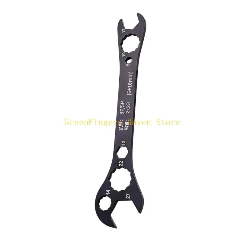 F68D Steel Air Conditioner Wrench HVAC Wrench with MultiOpening Layout and Stamped Markings for Appliance Repair Tasks