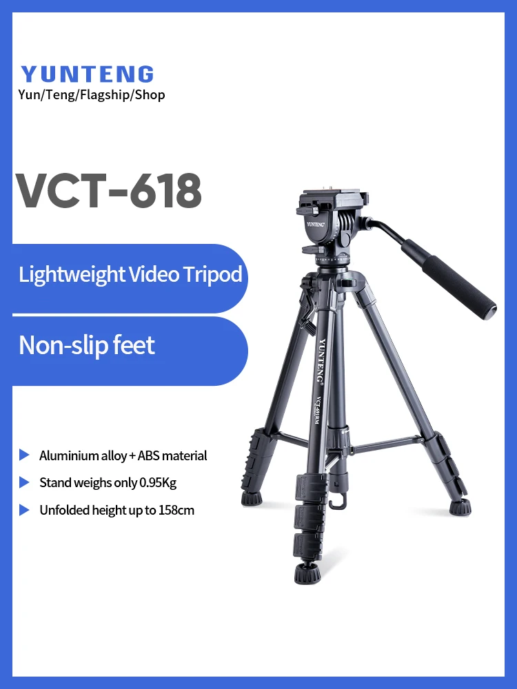 

Yunteng 618 Mobile Phone Tripod Portable Aluminium Live Streaming Stands Outing Travel Tripod 618 Tripod [Send Phone Clip]