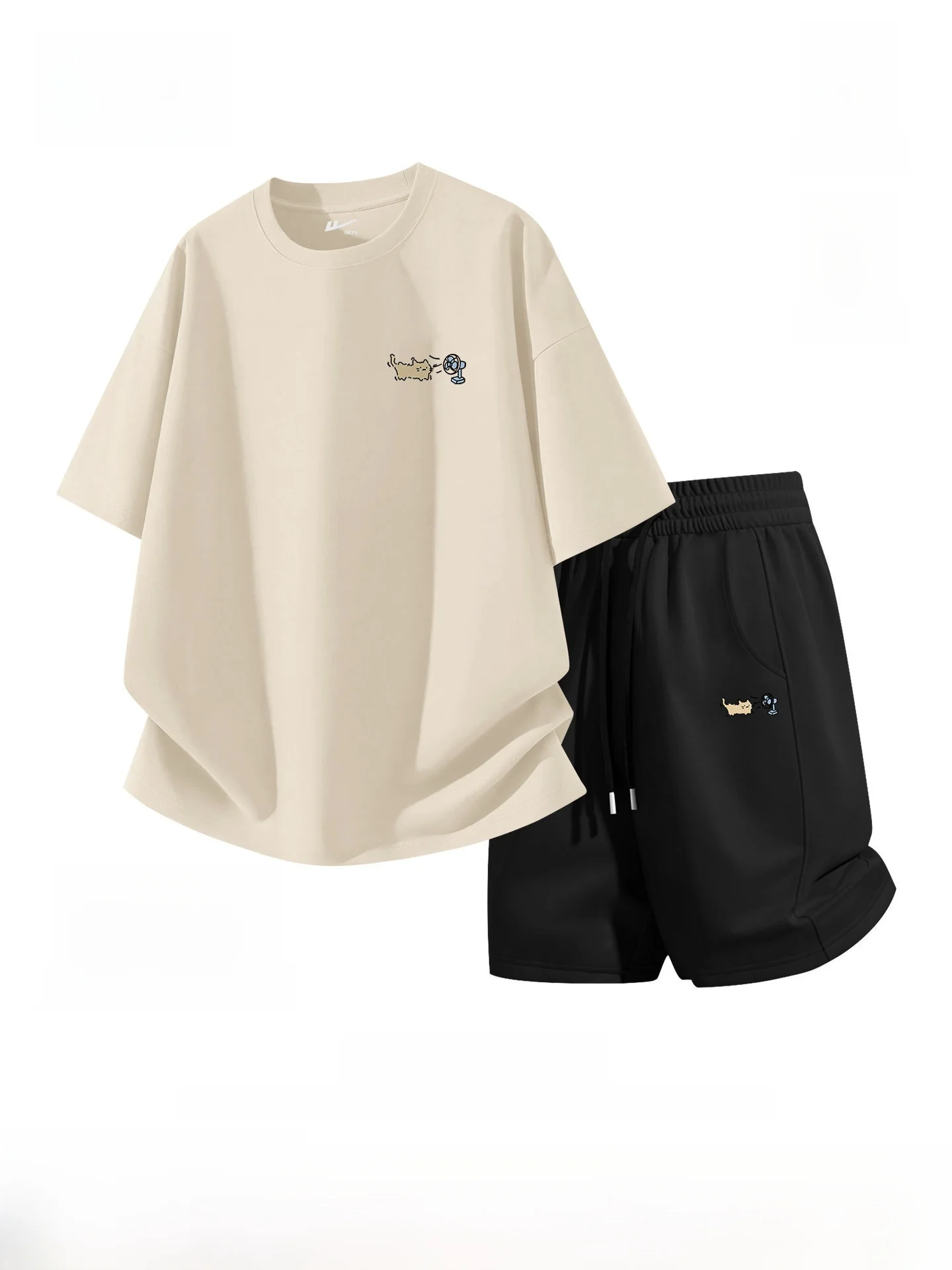 

Warrior Men's Casual Fitn Outfit Loose Fit Cotton ort Sve T-irt And orts Set Summer Collection Teenager Size