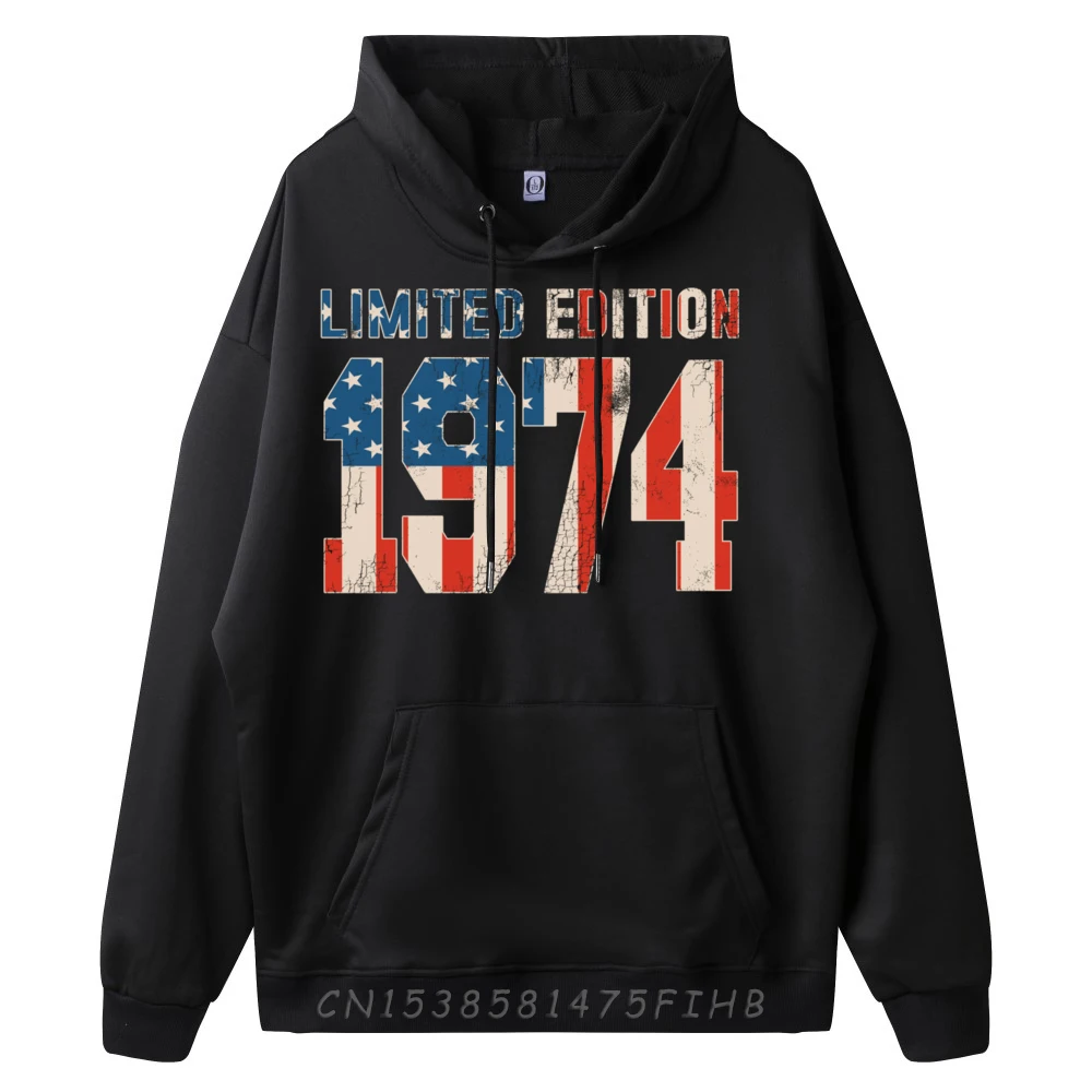 Limited Edition 1974 Birthday American Flag Patriotic Retro Cute Oversized Hoodie Brand Clothing Hoodie