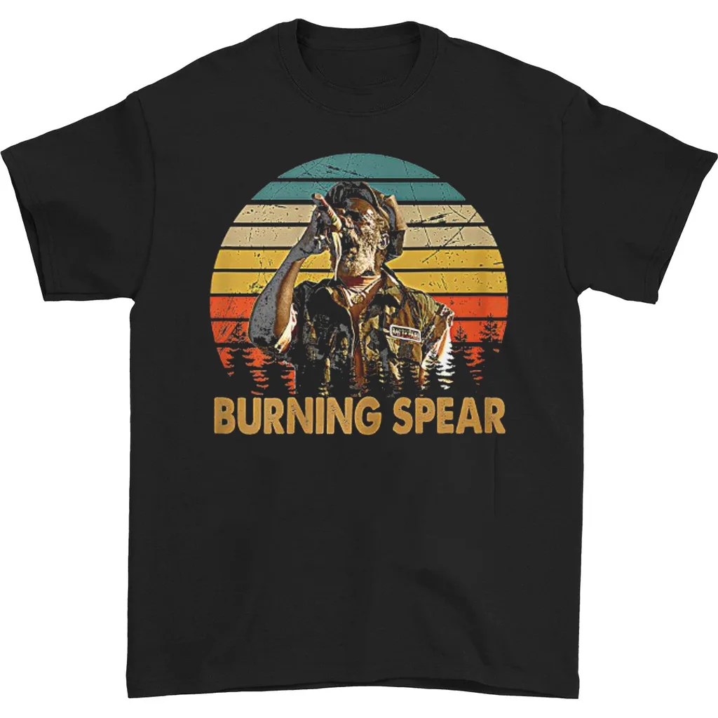 Burning Spears T-shirt Black Short Sleeve all sizes S-5Xl TA5642