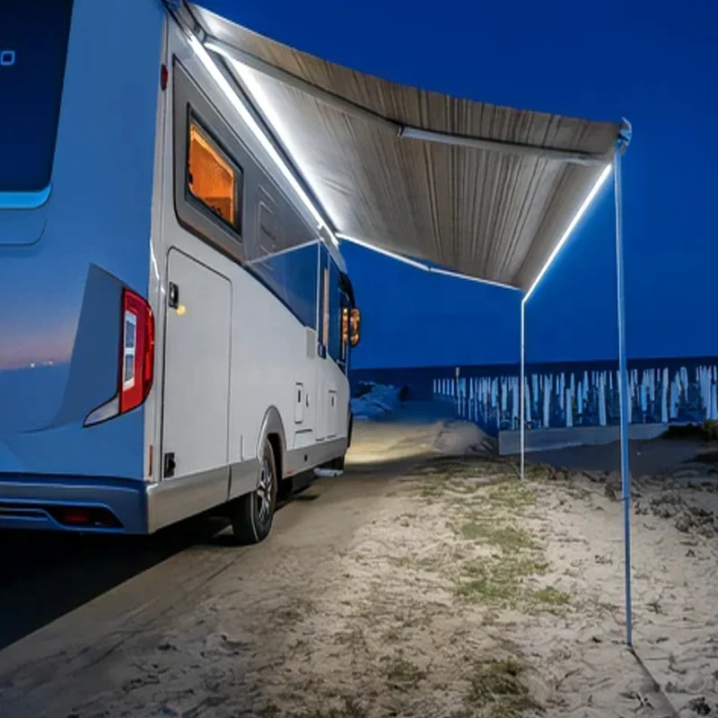 S27L Caravan Awning Side Mounted Caravan RV Awning Camper With LED Strip,Custom Size