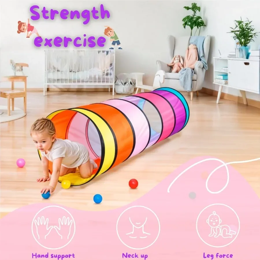 Tente tunnel de jeu pour tout-petits, jouet tunnel pop-up coloré pour bébé ou animal de compagnie, cadeau pliable pour garçon et fille